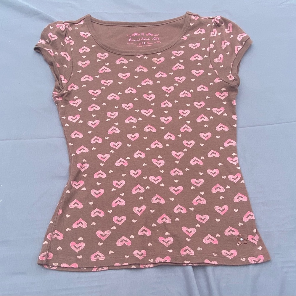 Limited too girls heart tee
